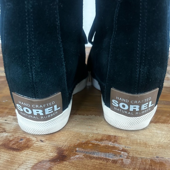 Sorel Out N About Black Wedge Bootie Sneaker Size 9 - Picture 8 of 11